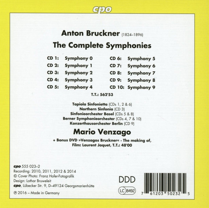 Sämtliche Symphonien, Audio-CD