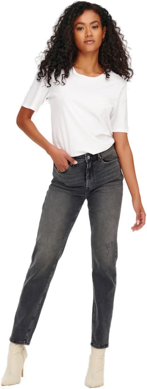 Only Damen Jeans 15259634 27W / 30L Dark Grey Denim, 27W / 30L Dark Grey Denim