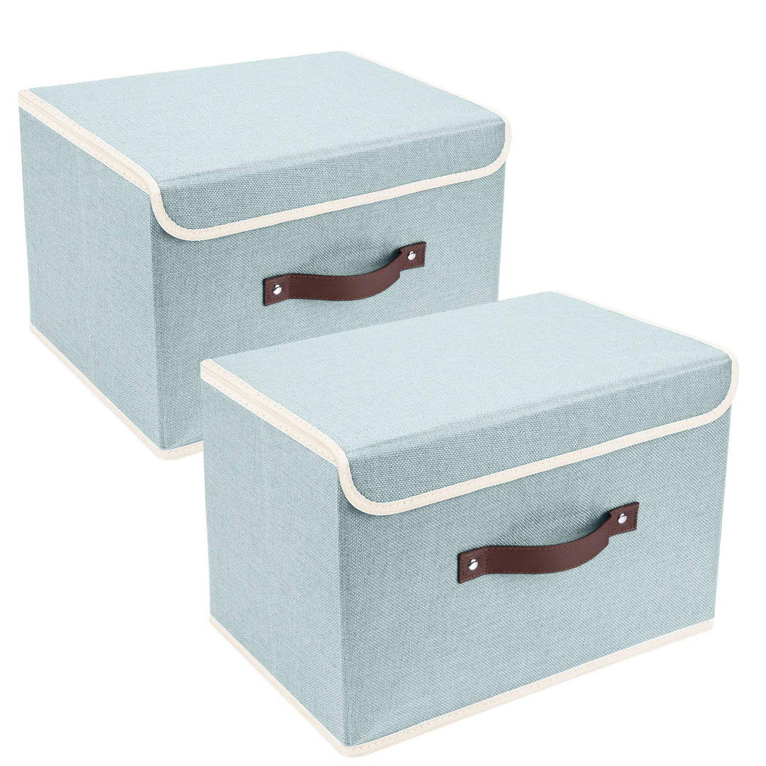 TYEERS Faltbare Aufbewahrungsbox mit Deckel, Stoff, Waschbare, Kisten Aufbewahrung mit Deckel, 38x25