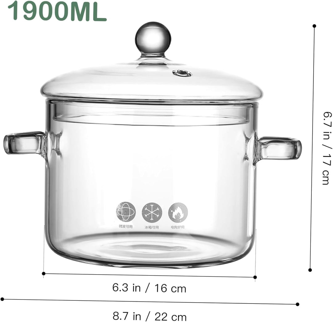 Garneck Hochwertiger Transparenter Glastopf Mit Deckel Und Doppelgriff Hitzebeständig Für Babynahrun