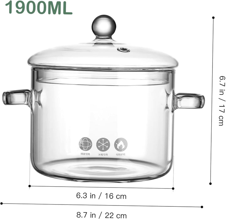 Garneck Hochwertiger Transparenter Glastopf Mit Deckel Und Doppelgriff Hitzebeständig Für Babynahrun