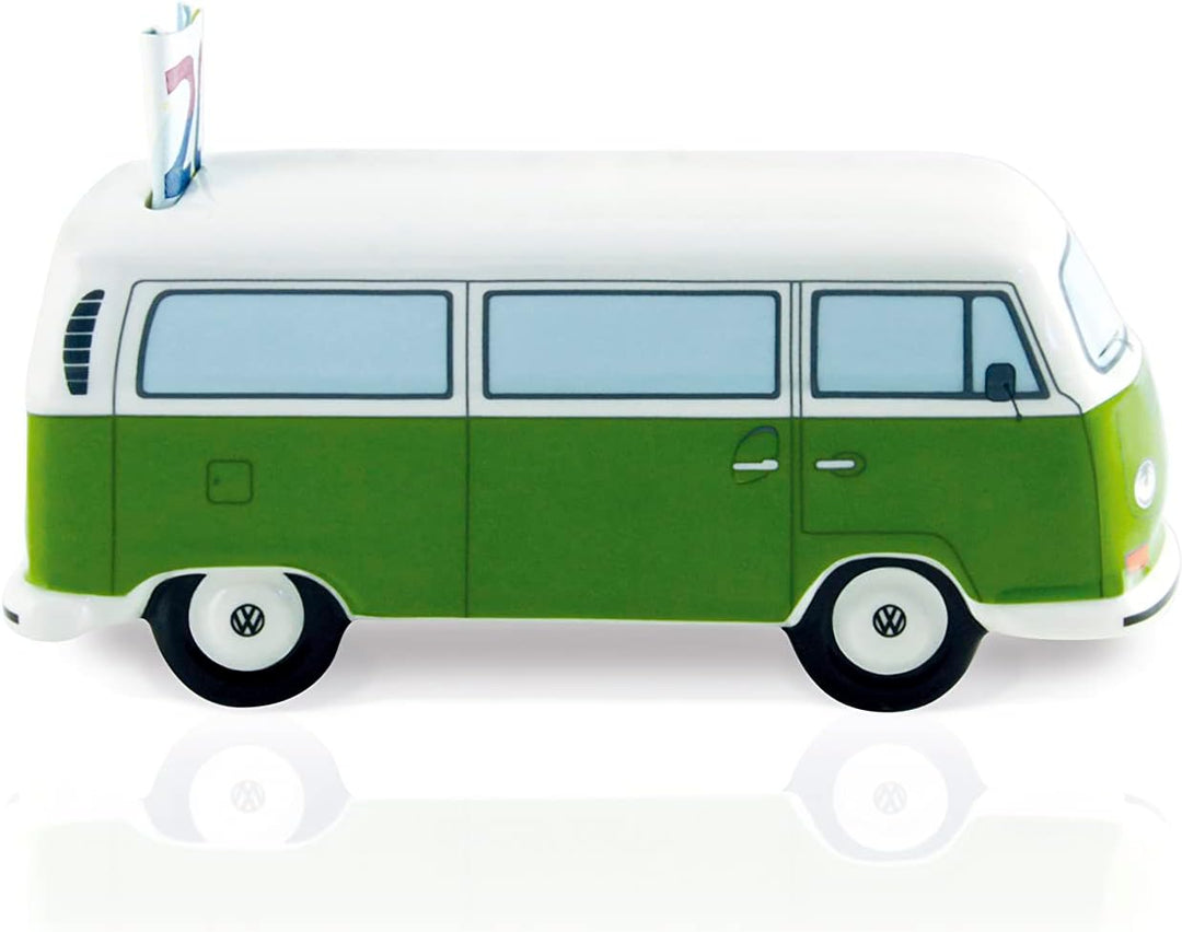 BRISA VW Collection - Volkswagen Spar-Büchse-Schwein-Dose im T2 Bulli Bus Design (Classic Bus/Grün)