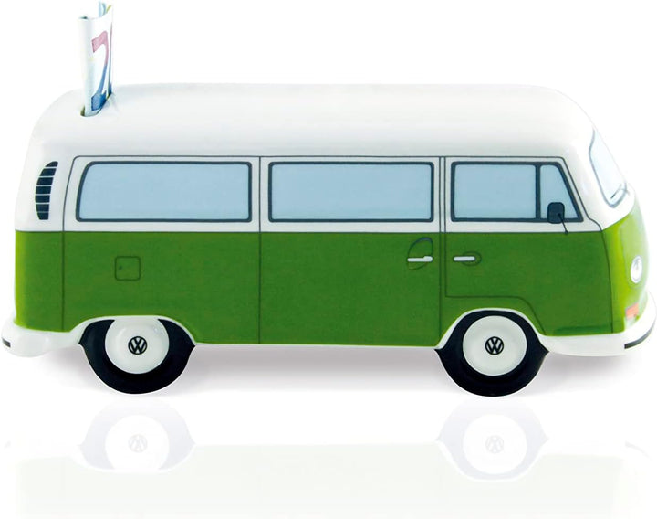 BRISA VW Collection - Volkswagen Spar-Büchse-Schwein-Dose im T2 Bulli Bus Design (Classic Bus/Grün)