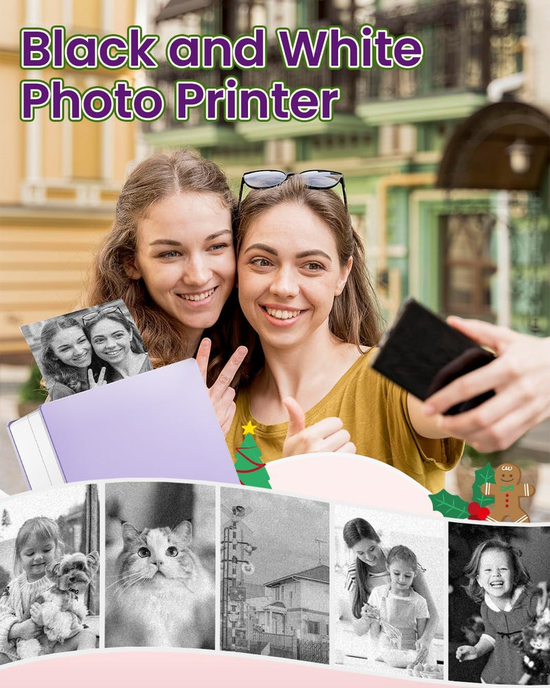 Phomemo M02 Mini Tragbarer Fotodrucker, Drahtloser Bluetooth Smartphone Drucker, Kleiner Thermo-Etik