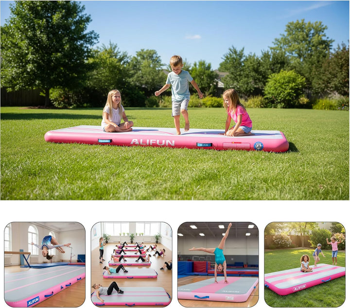 ALIFUN Air Matte Track, 2m/3m/4m/6m Aufblasbar Gymnastikmatte, Turnmatte, Tumbling Matten 10/20cm ho