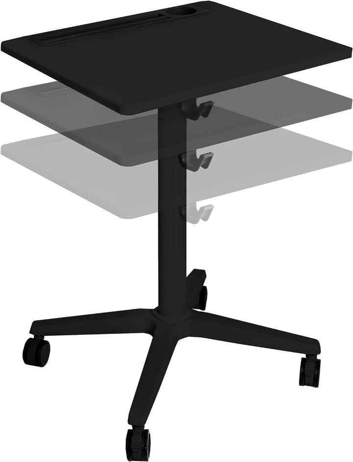 Seville Classics Höhenverstellbarer Tisch, Aluminium, 65 cm x 55 cm x 77.5 bis 115.8 cm (LxBxH) 65 x