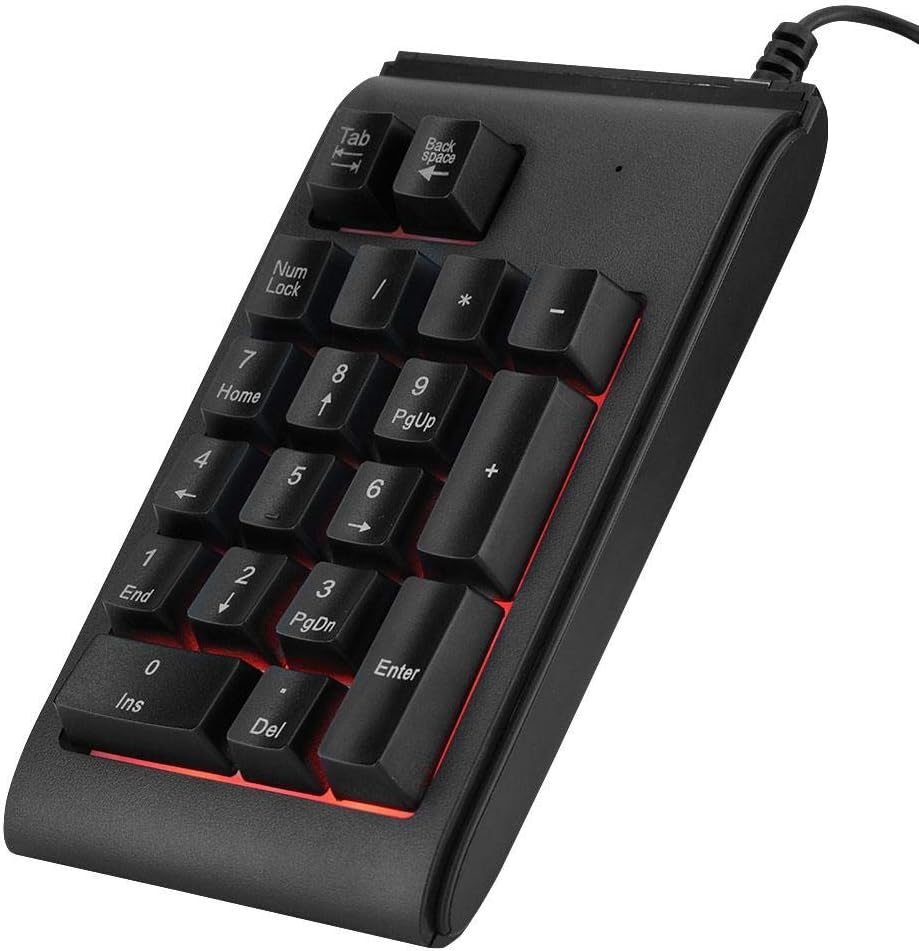 USB-Ziffernblock mit 19 kabelgebundenen Tasten und mechanischem Touch-Feeling (10 Millionen Klicks),