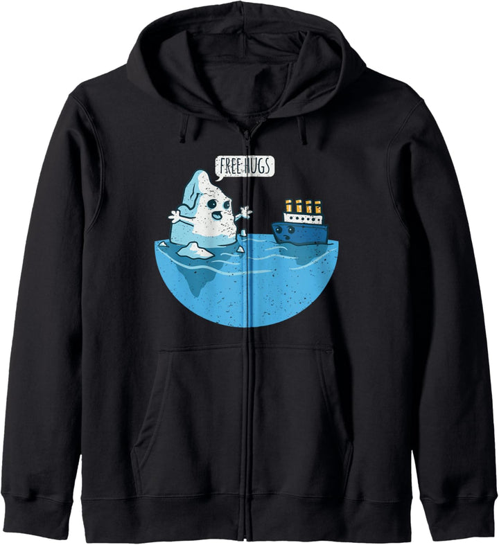 Eisberg iceberg & Schiff Spruch Wissenschaft Free Hugs Kapuzenjacke