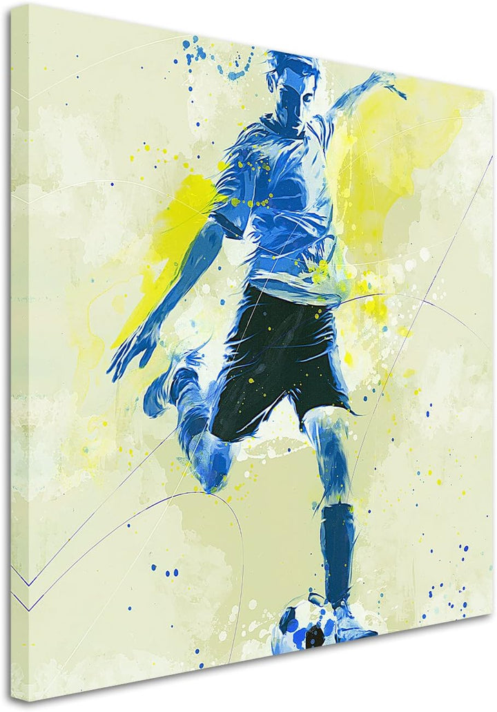 Paul Sinus Art Fussball 60x60cm SPORTBILDER Splash Art Wandbild Aquarell Art