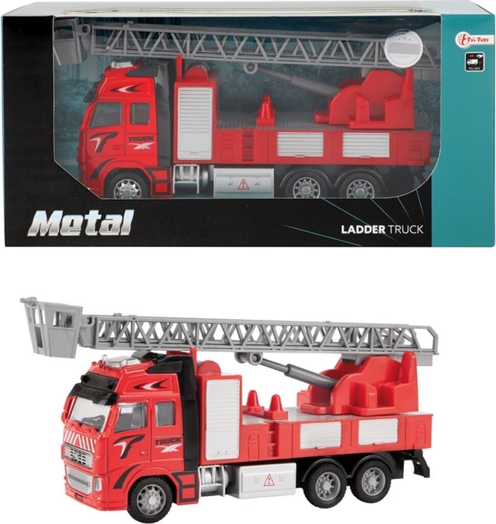 Toi Toys Feuerwehrauto 1:38 zurückziehen