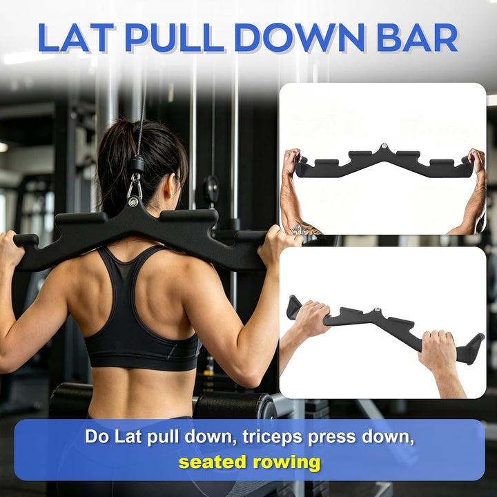 Latzug-Aufsätze,Home Gym Fitness Rowing,T-Stange V-Stange Trizeps-Zugstange, gummibeschichteter Grif
