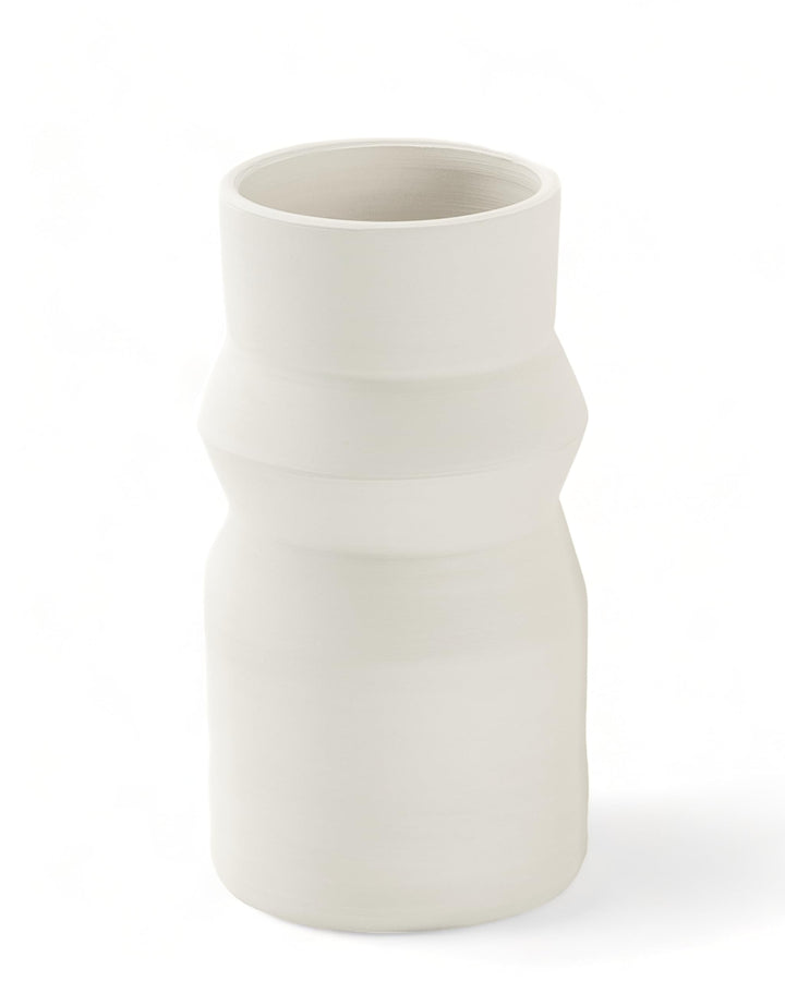 LIVLIG Handgefertigte Vase weiss, Trockenblumenvase, Keramikvase, Dekovase, Tischdeko, Bodenvase, Hö