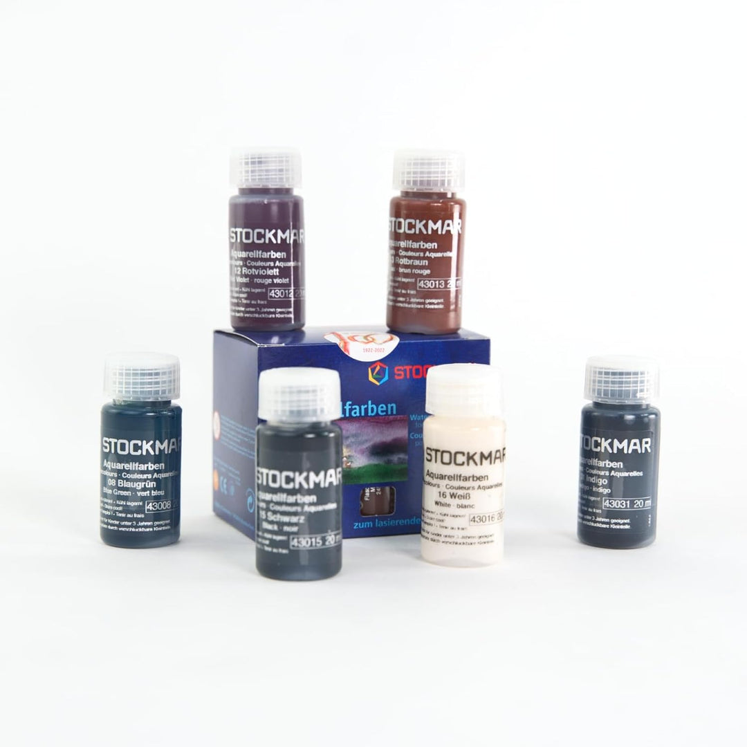 Stockmar Aquarellfarbe 20 ml, Ergänzungs-Sortiment 6 Farben im Kartonetui