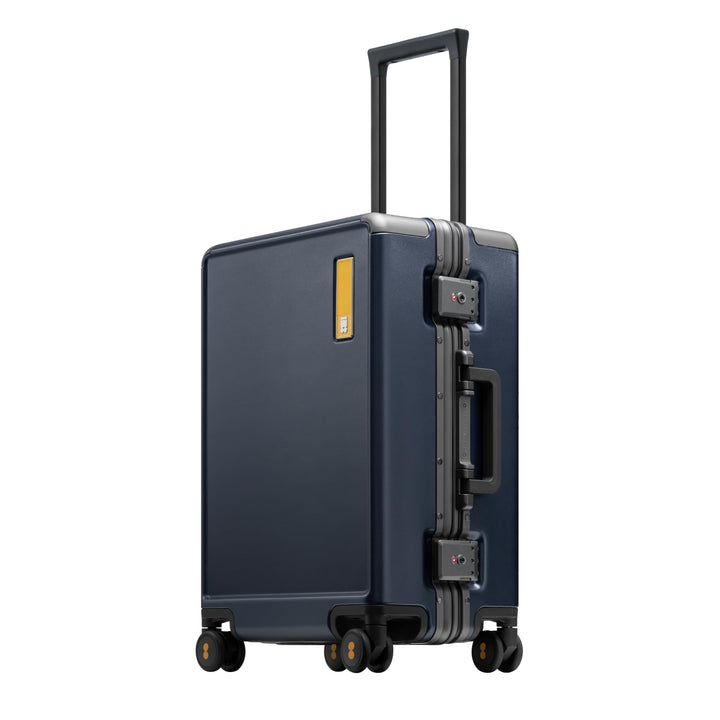 LEVEL8 Reisekoffer mit Aluminium Rahmen, Handgepäck Cabin Trolley Hartschalen Spinner Mit Doppelte T