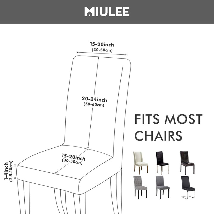 MIULEE Stuhlhussen 4er Set Universal Stretch Stuhlbezug，Abnehmbarer Wasserdichter Elastische Modern