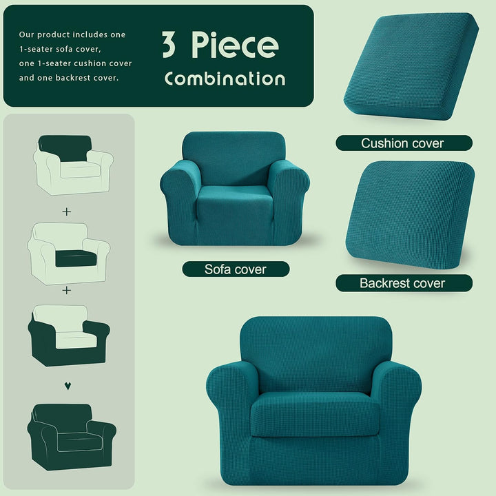 CHUN YI Sofabezug Stretch Sofa Überwürfe mit separaten Kissen- und Rückenbezügen Elastisch Sitzkisse