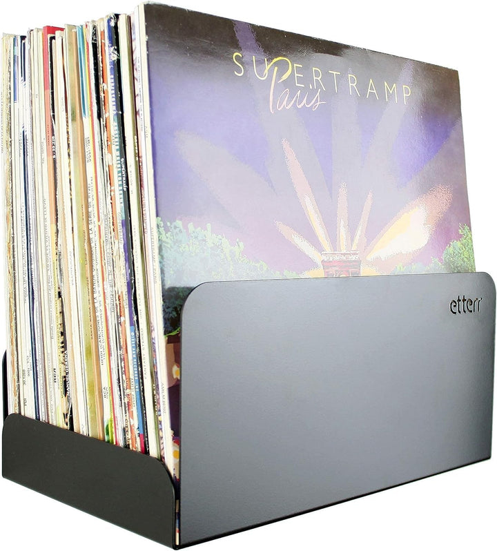 etterr | Doppelpack Vinyl Halter | für 50 Vinyls | 100% Stahl | Schallplatten Wandhalterung | Schall