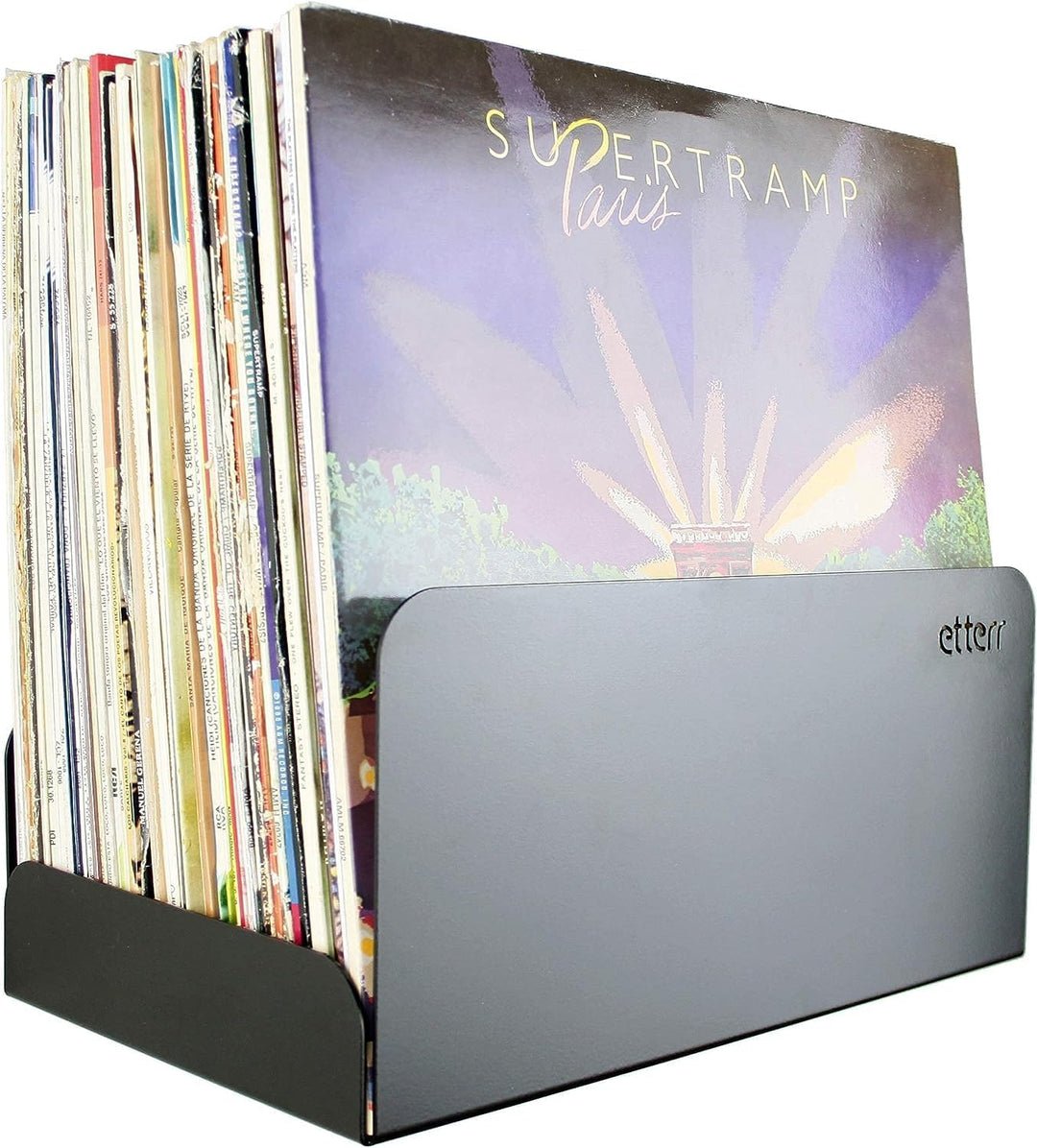 Vinyl Halter | für 50 Vinyls | 100% Stahl Schallplatten Wandhalterung | Schallplattenständer | Schal
