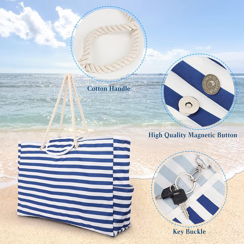 CORIOS Extra Grosse Strandtasche XXL Familie Shopper Schultertasche Beach Bag mit Anti-Diebstahl-Mag