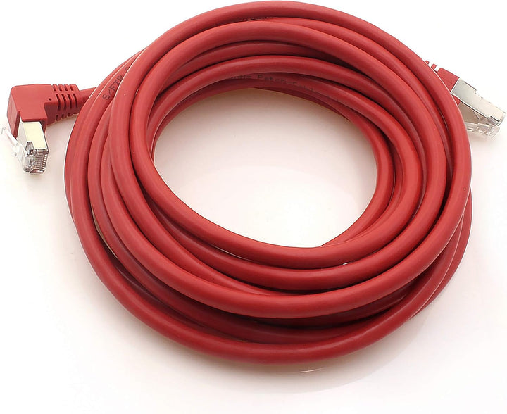 1aTTack.de 366276 Cat.6 Netzwerkkabel Winkel 90 Grad 10m - rot - 5 Stück - Cat6 Patchkabel (SFTP PIM