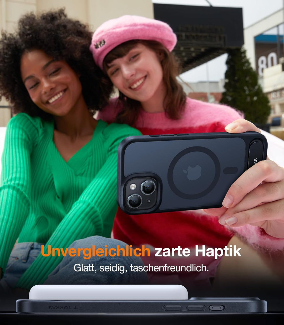 TORRAS für iPhone 13 Hülle für Zertifizierte Magnetkraft Militärschutz Upgrade mit Titan-Ständer Dün