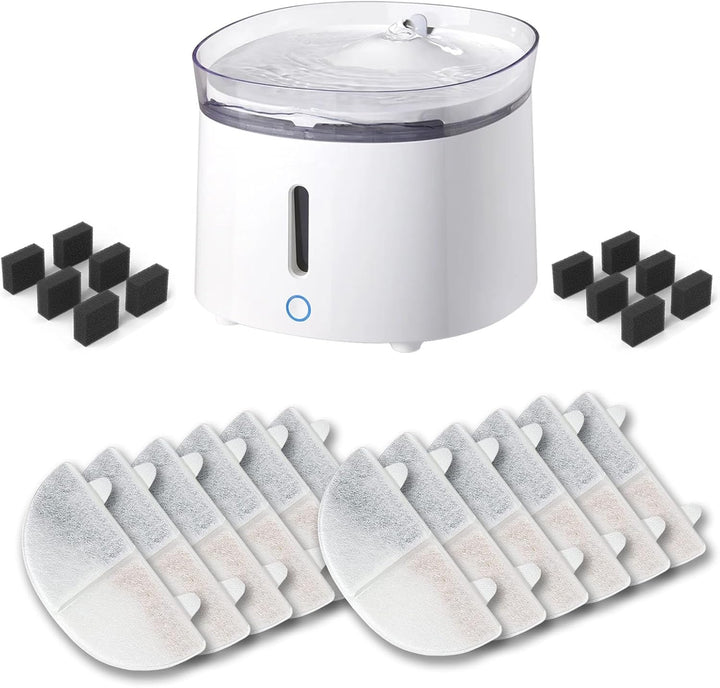 20 Stück Ersatzfilter für Trinkbrunnen, Katzenbrunnen 10 Stück Kohlefilter und 10 Stück Schaumfilter