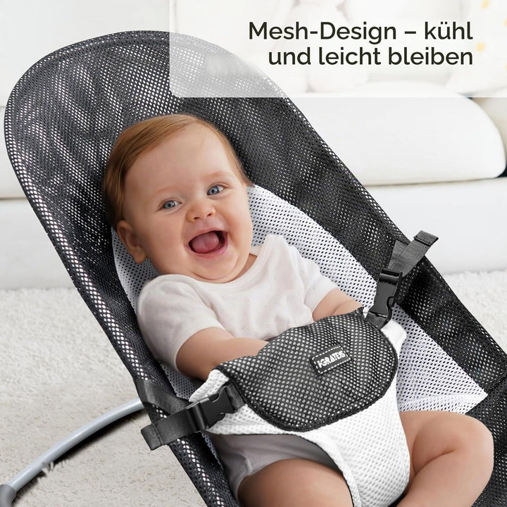 Stoffsitz für Babywippe – Bezug für Babywippe Balance Soft & Bliss, belüftetes Netz, hautfreundlich,