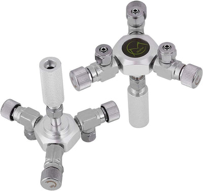 Pssopp Aquarium CO2 Splitter Verteiler 2 Wege 3 Wege CO2 Verteiler Regler Rückschlag Ventil Aluminiu