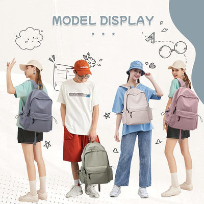 WEPLAN Schulrucksack Teenager Mädchen Rucksäcke Damen Schule Casual Schultaschen Unisex Schultasche