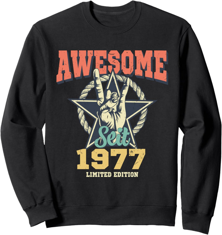 Awesome Since 1977 Jahrgang 43 Geburtstag Geschenk Vintage Sweatshirt