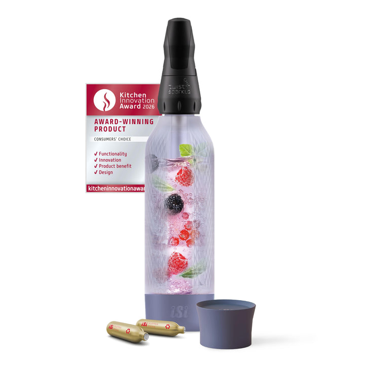iSi Twist'n Sparkle Virtuoso Wassersprudler 0.95L – Soda Maker für Sprudelwasser, Säfte & Cocktails
