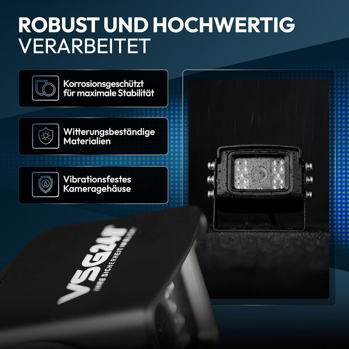 VSG24 Rückfahrkamera 7" Transporter-Set Transit inkl. Kamera, Monitor, Kabel - Wasserdicht Nachtsich