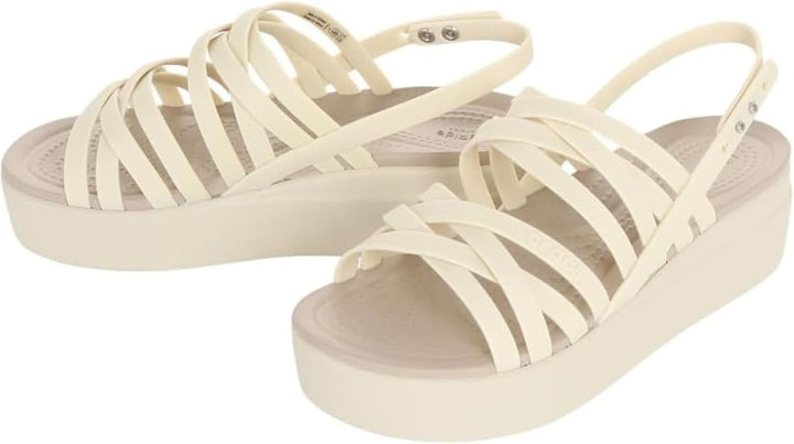 Crocs Damen Brooklyn Low Strappy Wedges Sandalen 39/40 EU Bone, 39/40 EU Bone