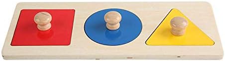Adena Montessori First Jumbo Knob Wooden Shape Puzzles for Toddlers 1-3,Multiple Peg Shapes Puzzle S