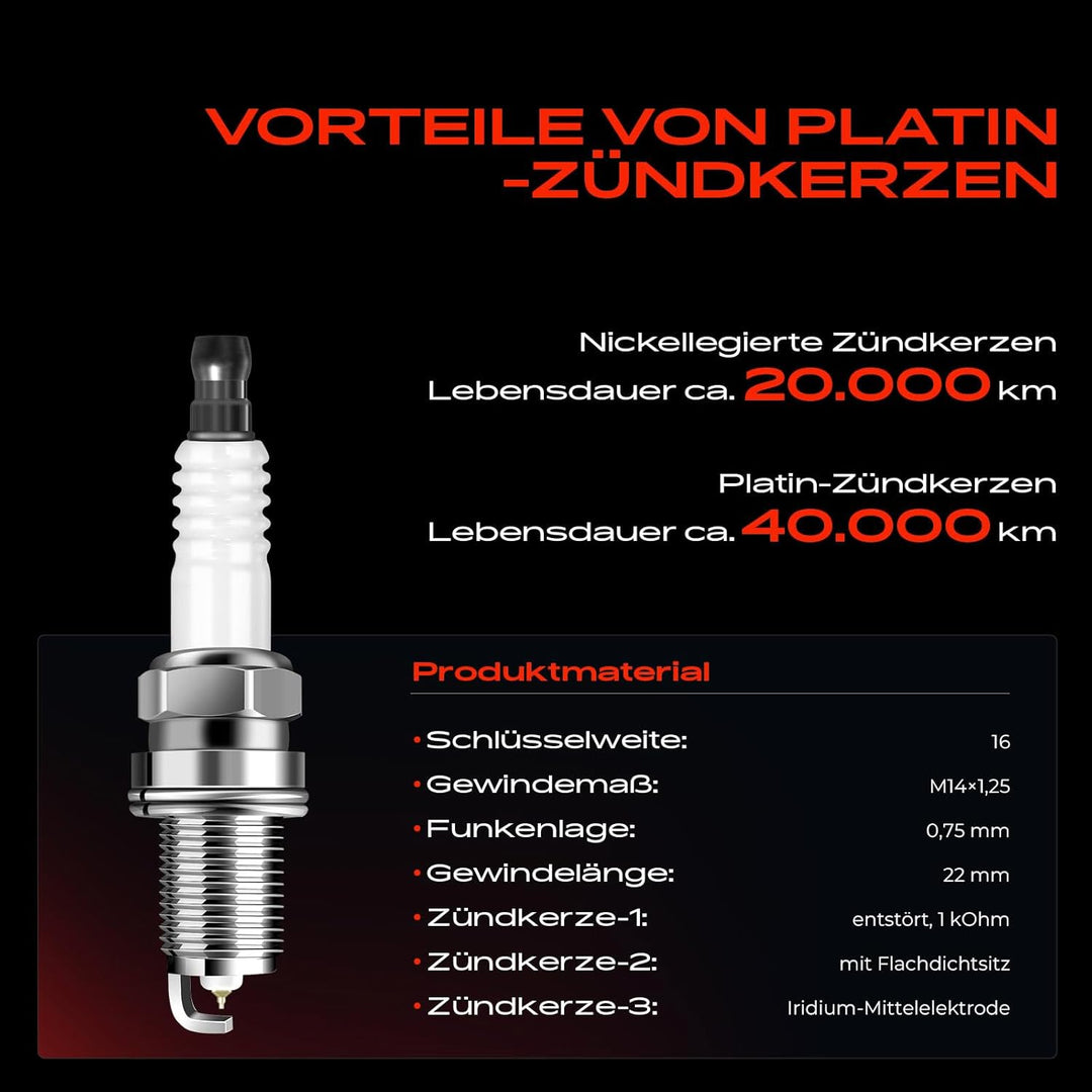 Frankberg 3x Zündspule+3x Zündkerze Kompatibel mit Ibiza III 6L1 BBM 2007-2008 Fabia I 6Y2 AWY/BMD 2