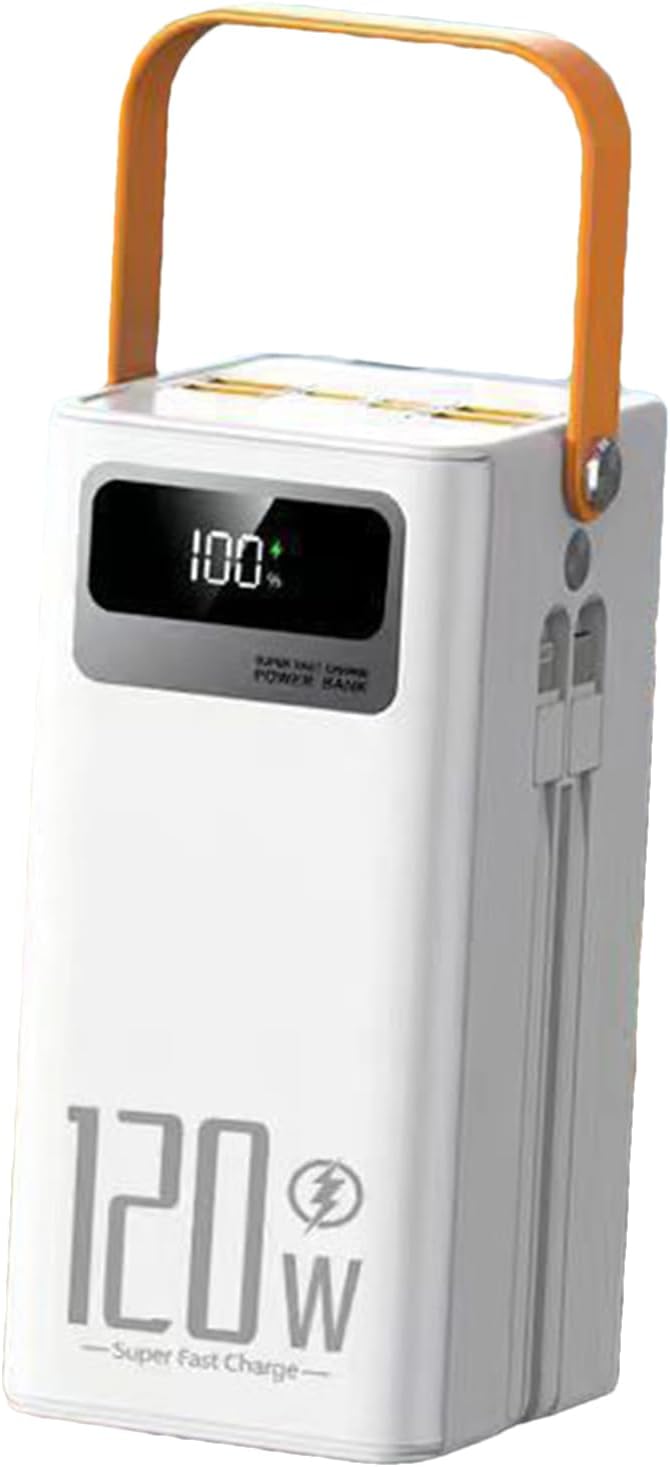 Solar Ladegerät - 120W Externes Powerbank - 50000mAh Überlebensausrüstung mit Licht 4 Ausgänge 3 Ein