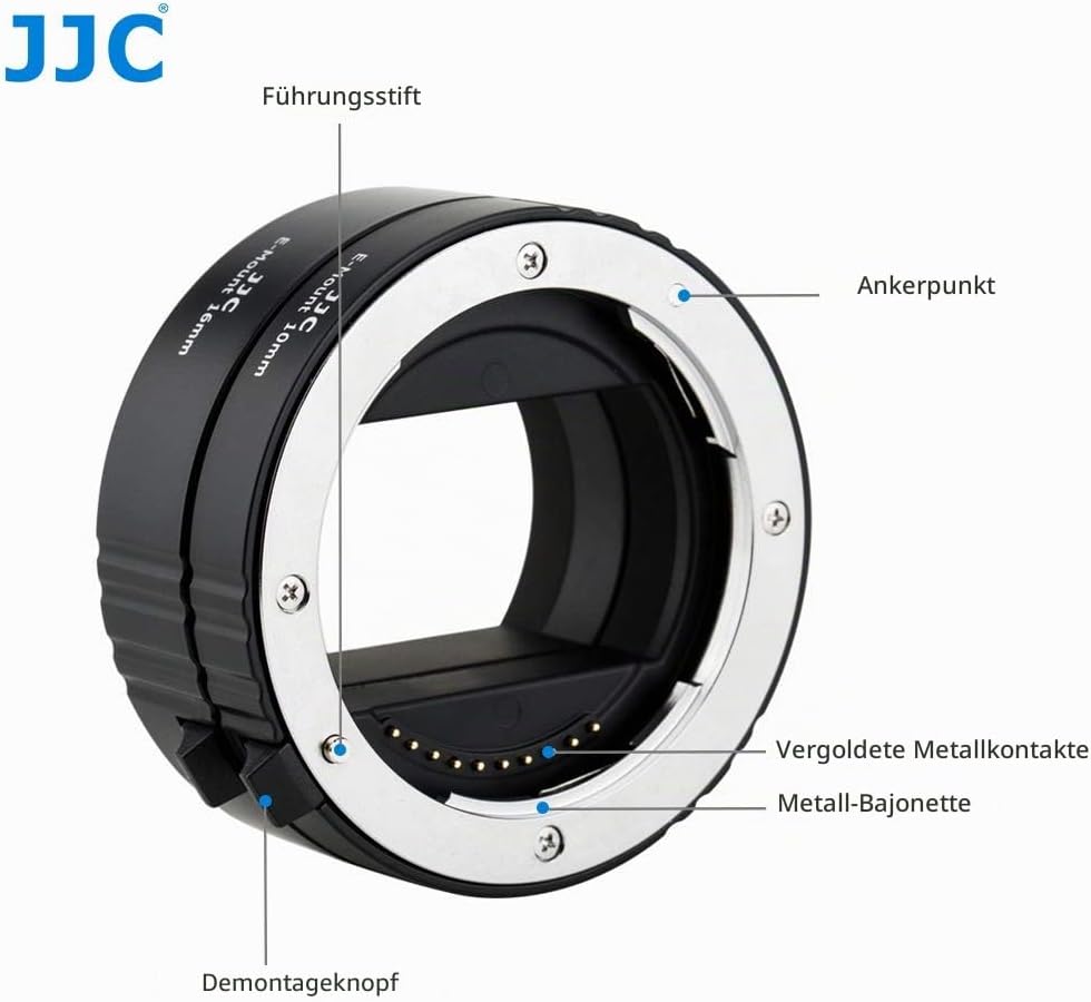 JJC Autofokus-Zwischenringe (AF) mit TTL-Belichtung für Makrofotographie 10mm und 16mm (Passen für S