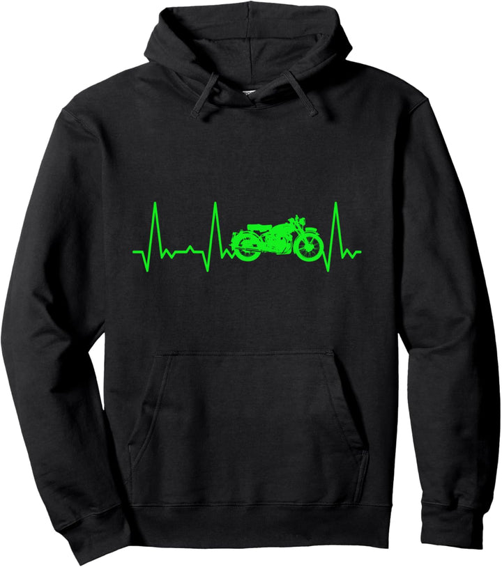 Herzschlag Motorrad Pullover Hoodie