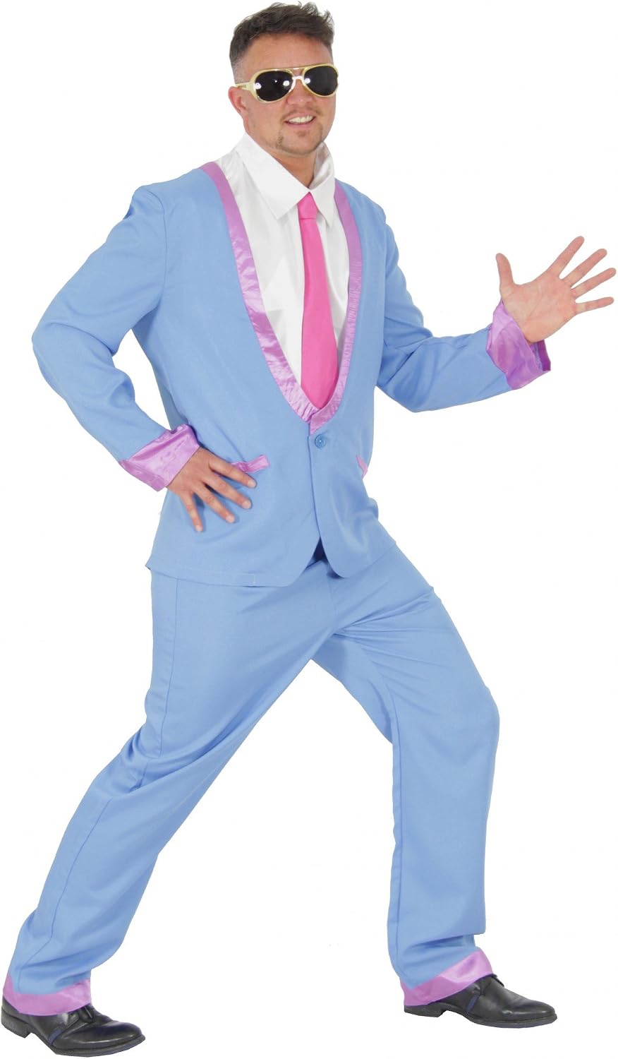 Foxxeo Blauer 50er Jahre Anzug für Herren Kostüm für Rock in Roll Motto-Partys Disco Teds Ted Cosh B