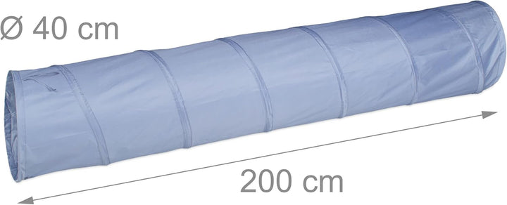 Relaxdays Hundetunnel, Spieltunnel für aktive Hunde, Hundetraining, 200 cm lang, Ø 40 cm, Faltbarer
