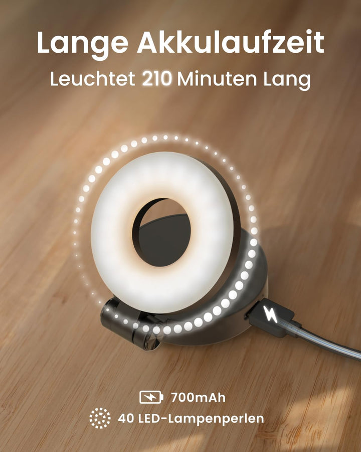 KraftGeek Magnetische Selfie Licht Kompatibel mit Magsafe, Tragbares LED Handy Licht für iPhone/Andr