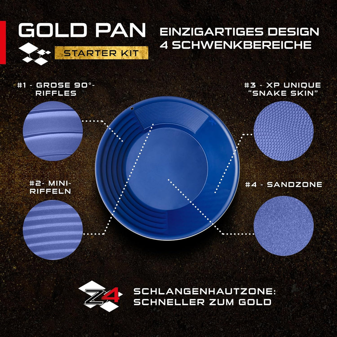 XP Metal Detectors Goldpfanne Starter Kit - Ideal für den Einstieg in die Goldsuche - mit XP Goldpfa
