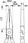 GEDORE Flachzange 8120-160 JC,160mm,2-Komponentengriff, Greifflächen gezahnt, lange Backen, ohne Sch