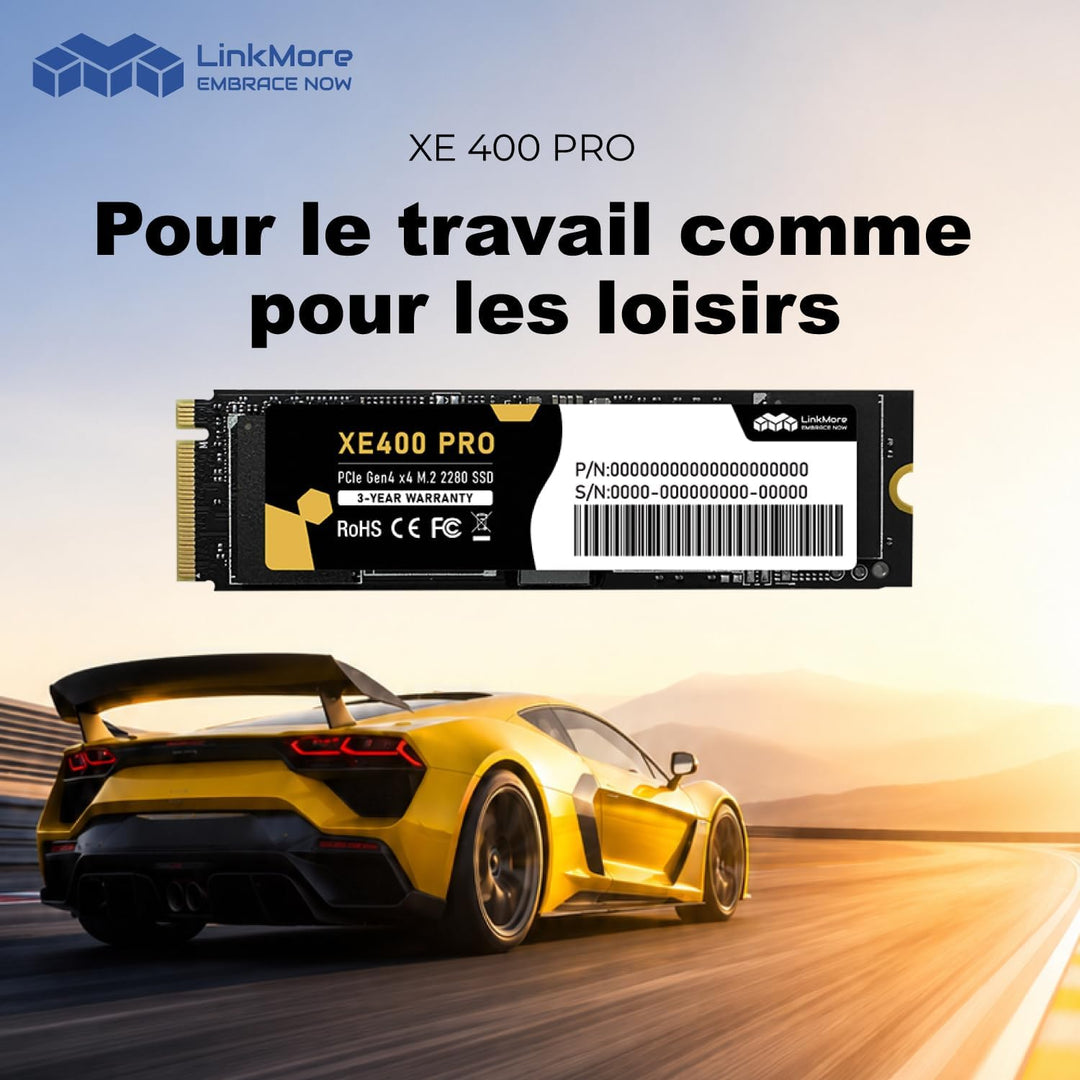 LinkMore XE400 Pro 256GB NVMe SSD M.2 2280, PCIe Gen4 x4 (PCIe 4.0) interne SSD, bis zu 3600 MB/s Le