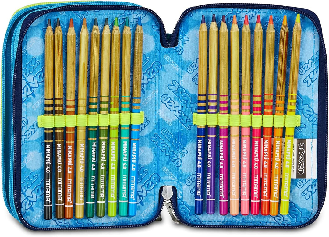 Seven, Mäppchen, Mehrfarbig, Federtasche für Schreibwaren, Etui mit Stiften, Kugelschreiber, & mehr,