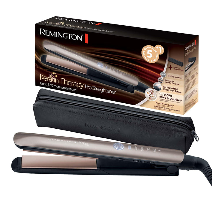 Remington Glätteisen Profi [Hitzeschutzsensor um Haarschäden zu verringern] Keratin Protect (hochwer