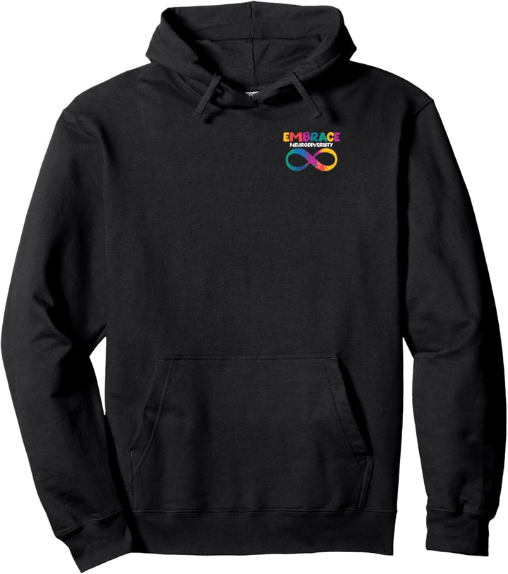 Embrace Neurodiversity Autismus ADHS ASD Rainbow Brain Pullover Hoodie