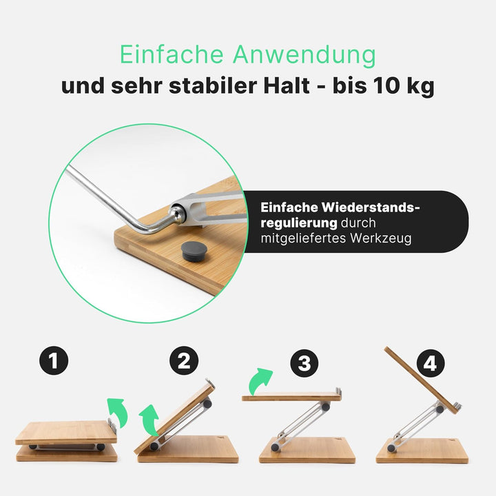 Laptop Ständer - Laptopständer - Notebook Ständer - Laptop Stand for Desk Bambus, Bambus