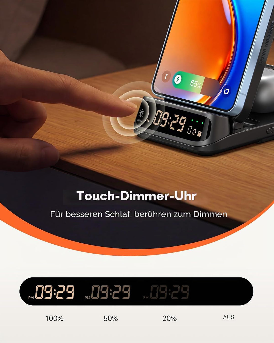 SwanScout Induktive Ladestation, Wireless Charger für Samsung Galaxy S25 Ultra/S25+/S25/S24/S23/S22/