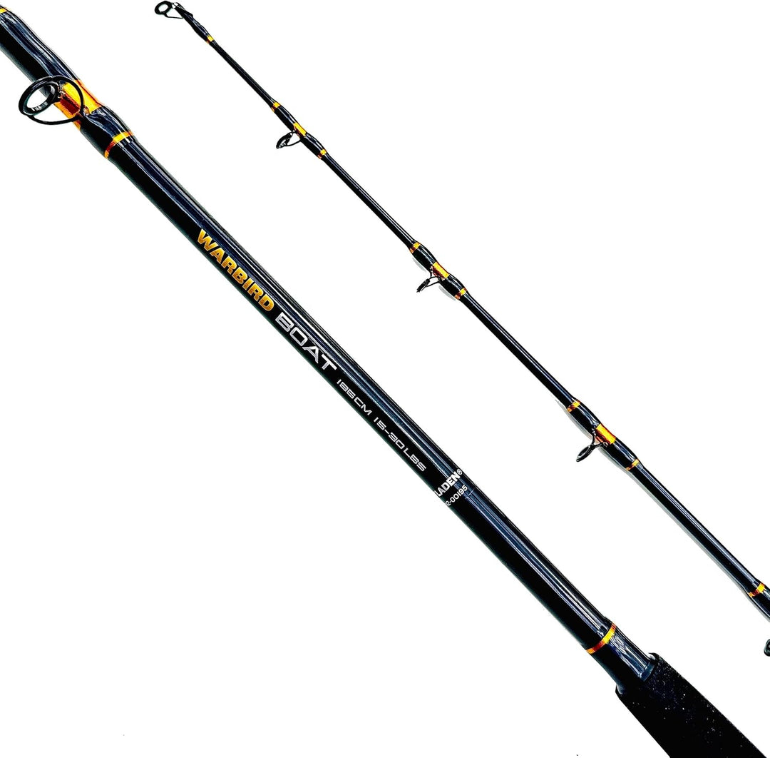 FLADEN Deluxe Norwegen Angelset Combo Boot Hochsee Rute 1,95m 15-30 lbs/Bootsrute + Multirolle + Sch